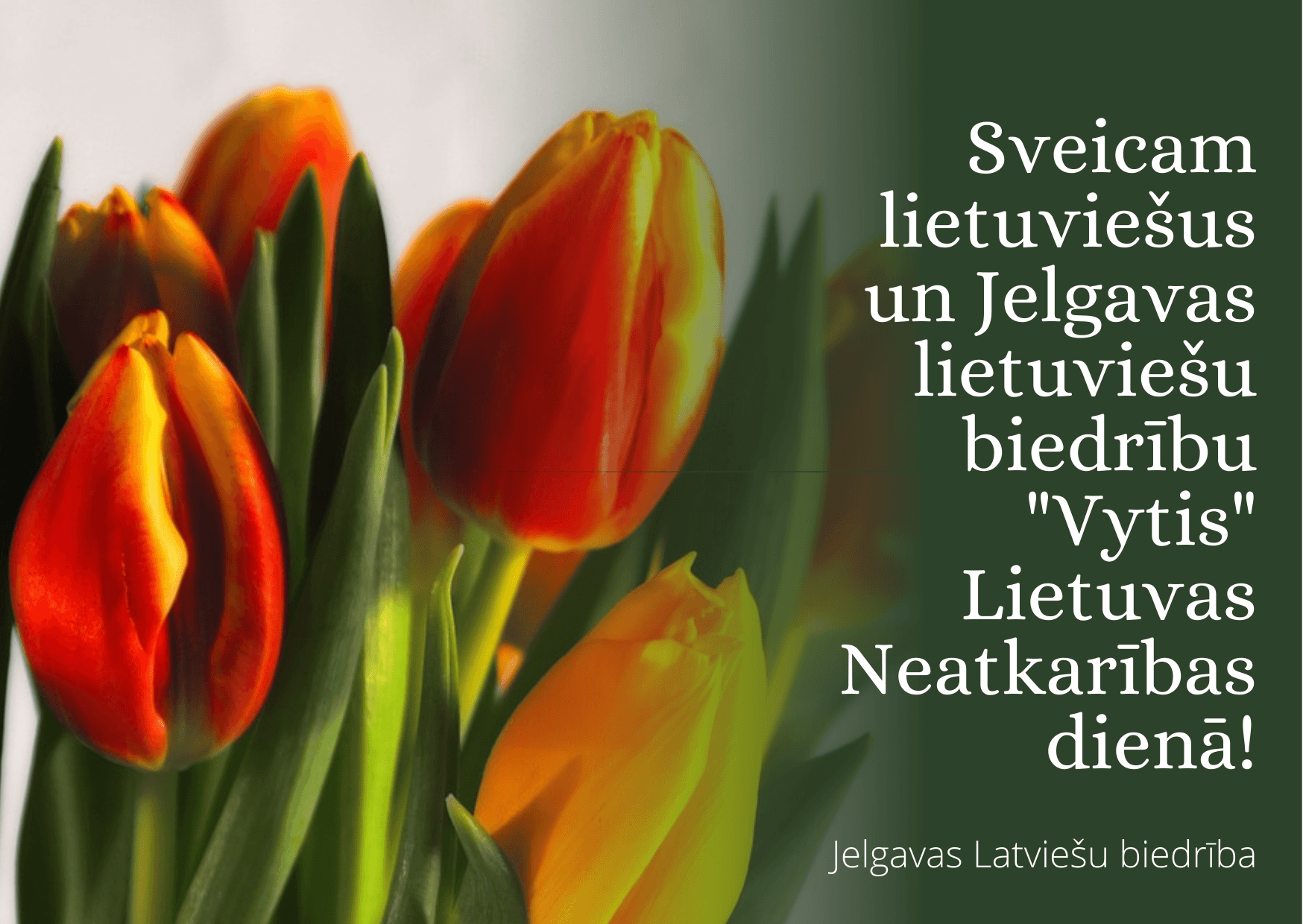 Sveicam lietuviešus Lietuvas Neatkarības dienā!